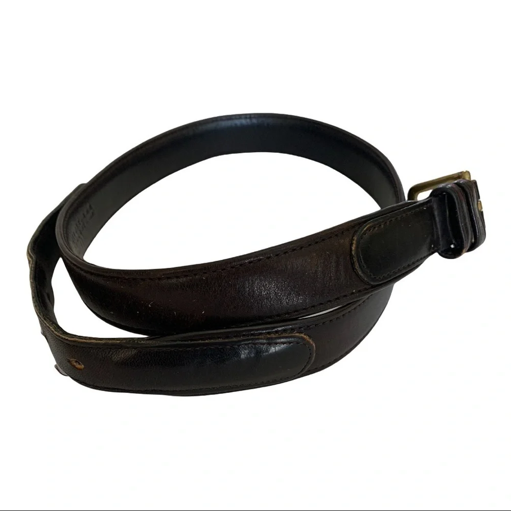 Mens dark brown‎ coach leather belt